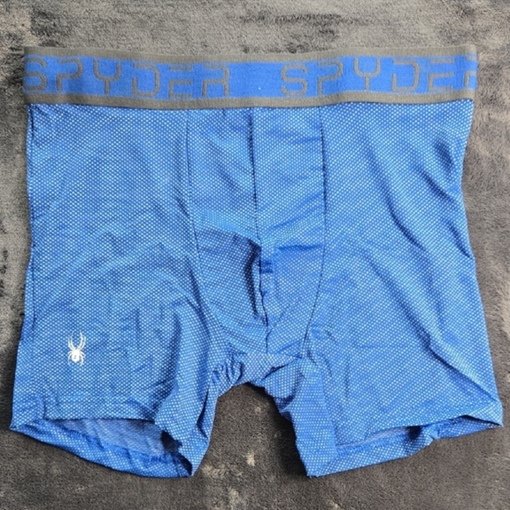 Spyder Blue Athletic Boxer Briefs with Elastic Waistband
